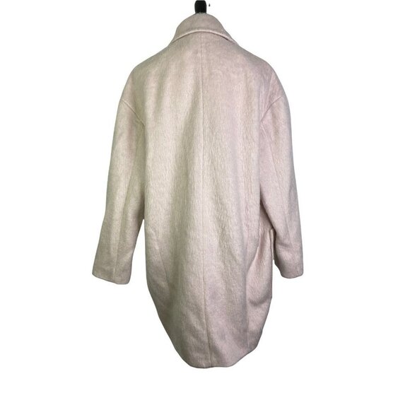 Topshop Womens 8 Pink Long‎ Sleeve Collared Fuzzy One Button Lined Jacket Coat - Picture 7 of 12